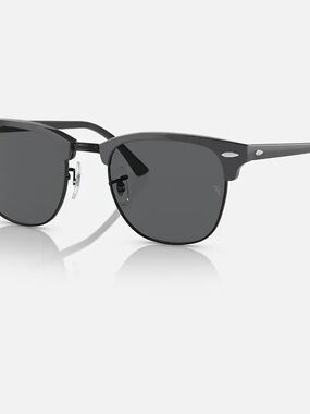 Ray-Ban Matte Black Metal Half-Rim Sunglasses